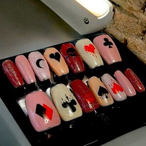 Glossy false nail press on nail. Soft Acrylic false nail.